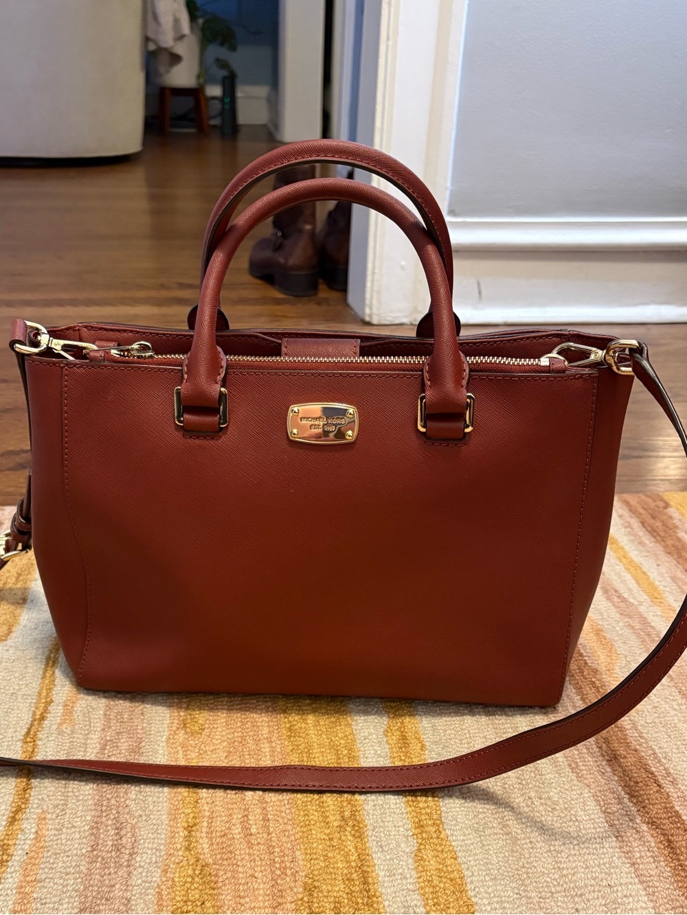 Perfect for Fall: Michael Kors Leather Satchel in Burgandy